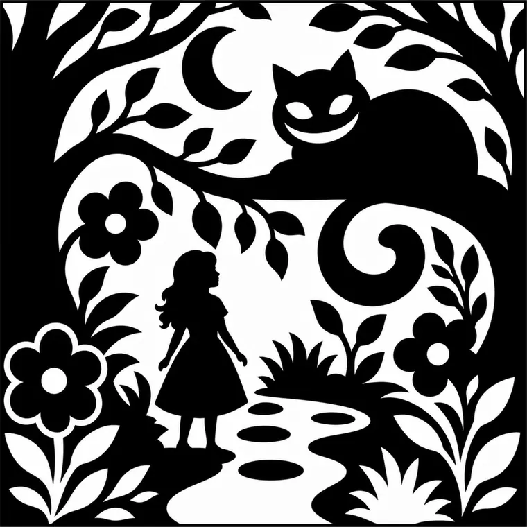 Finished silhouette: The Cheshire Cat