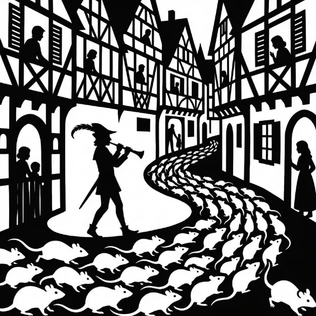 Finished silhouette: The Pied Piper of Hamelin