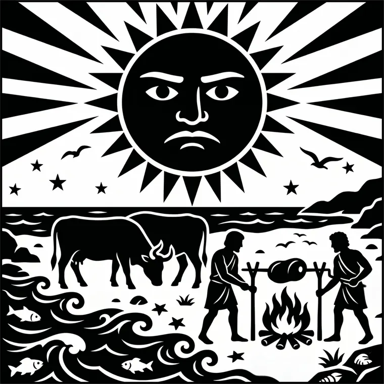 Finished silhouette: The Cattle of the Sun